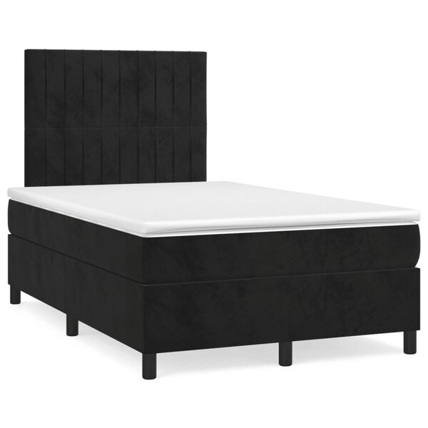 vidaXL Sommier à lattes de lit avec matelas Noir 120x200 cm Velours