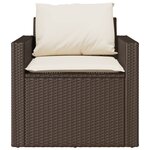 vidaXL Salon de jardin 4 Pièces avec coussins marron résine tressée