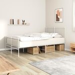 vidaXL Cadre de lit métal avec tête de lit/pied de lit blanc 120x190cm