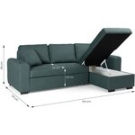 Canapé d'angle convertible réversible 4 places - Tissu Vert - 244 x 151 x 90 - HAMILTON