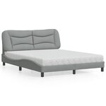 vidaXL Lit avec matelas gris clair 160x200 cm tissu
