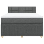 vidaXL Sommier à lattes de lit avec matelas Gris foncé 140x200cm Tissu
