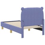 vidaXL Cadre de lit pour tout-petit avec tête de lit Bleu denim tissu