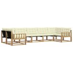 vidaXL Ensemble de canapés d'extérieur 7 Pièces Blanc et crème
