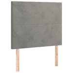 vidaXL Tête de lit à LED Gris clair 90x5x118/128 cm Velours