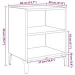 vidaXL Cabinet de chevet 2 Pièces Chêne noir 40 x 30 x 50 cm