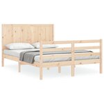 vidaXL Cadre de lit avec tête de lit 160x200 cm bois massif