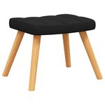 vidaXL Chaise à bascule avec tabouret Noir Tissu