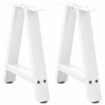 vidaXL Pieds de table basse en forme de A 2 pièces blanc 38 x (42-43) cm acier