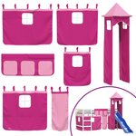 vidaXL Lit mezzanine enfants avec tour rose 80x200cm bois pin massif