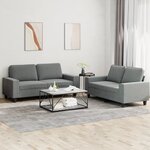 vidaXL Ensemble de canapés 2 Pièces gris foncé tissu