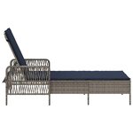 vidaXL Chaise longue avec coussin Gris 157 x 55 x 92cm polyrotin