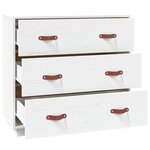 vidaXL Buffet Blanc 80x40x75 cm Bois massif de pin