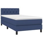 vidaXL Sommier à lattes de lit avec matelas Bleu 80x200 cm Tissu