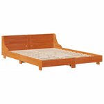 vidaXL Cadre de lit sans matelas cire marron 120x190cm bois pin massif
