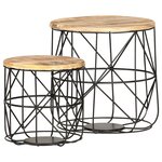 vidaXL Tables basses 2 Pièces Bois solide de manguier