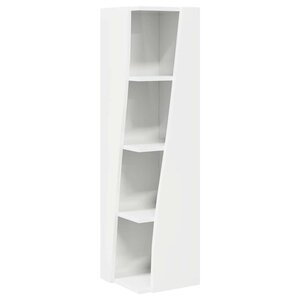 vidaXL Meuble d'angle Blanc brillant 27 5x27x102cm Bois d'ingénierie
