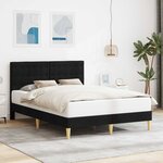 vidaXL Cadre de lit avec tête de lit Noir 140 x 200 cm Tissu