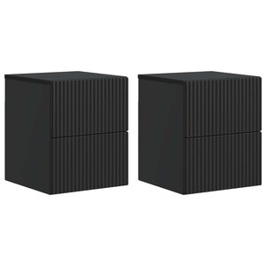 vidaXL Cabinet de chevet mural 2 Pièces Noir 33 x 34 5 x 40 cm