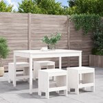 vidaXL Ensemble à manger de jardin 5Pièces blanc bois massif de pin