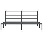 vidaXL Cadre de lit métal avec tête de lit noir 193x203 cm