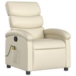 vidaXL Fauteuil inclinable de massage Crème Similicuir