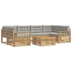 vidaXL Ensemble de canapés d'extérieur 7 Pièces Blanc et gris clair