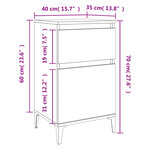 vidaXL Tables de chevet 2 Pièces sonoma gris 40x35x70 cm