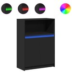 vidaXL Buffet avec LED noir 72x34x100 cm bois d'ingénierie