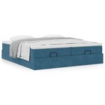 VidaXL Cadre de lit ottoman avec matelas bleu foncé 160x200 cm velours