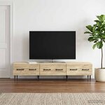 vidaXL Meuble TV Chêne Sonoma 147 x 34 5 x 30 cm Bois d'ingénierie