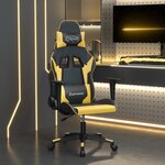 vidaXL Chaise de jeu de massage Noir et doré Similicuir