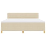 vidaXL Lit avec sommier avec matelas crème 180x200 cm en tissu