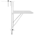 vidaXL Table de balcon Blanc 60x40 cm Acier