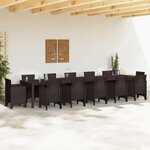 vidaXL Table de Jardin Marron 400 x 100 x 73 cm polyrotin