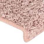 vidaXL Tapis d'escalier 15 Pièces 65x21x4 cm Blanc et rose