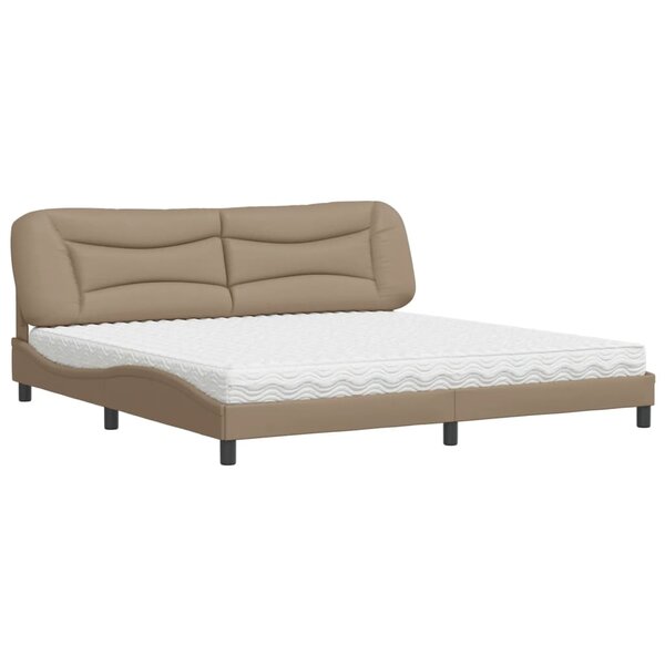 vidaXL Lit avec matelas Hvar cappuccino 200x200 cm similicuir