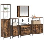vidaXL Ensemble de mobilier de salle de bain avec étagère 5 Pièces Marron