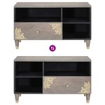 vidaXL Meuble TV Gris 80 x 33 x 46 cm Bois de mangue massif