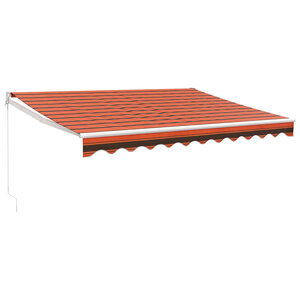 vidaXL Auvent rétractable orange et marron 3x2 5 m tissu et aluminium