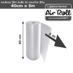 Lot de 20  Rouleaux de film bulle d'air largeur 40 cm x longueur 5 mètres - gamme Air'Roll STRANDARD