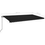 vidaXL Auvent rétractable automatique 600x350 cm Anthracite