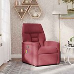 vidaXL Fauteuil de massage inclinable Rouge bordeaux Tissu
