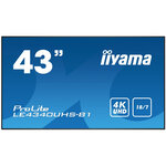 Iiyama le4340uhs-b1 affichage de messages 108 cm (42.5") led 350 cd/m² 4k ultra hd noir android 18/7