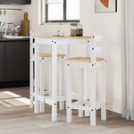 vidaXL Ensemble de bar 3 Pièces Blanc Bois de pin massif