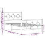 vidaXL Cadre de lit métal sans matelas avec pied de lit noir 107x203cm
