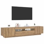 vidaXL Meuble TV avec lumières LED chêne artisanal bois d'ingénierie