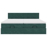 vidaXL Cadre de lit ottoman avec matelas vert foncé 200x200 cm velours