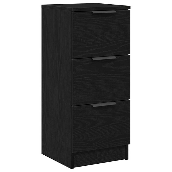 vidaXL Buffet en chêne noir avec tiroir Chêne noir 30 x 30 x 70 cm