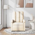 vidaXL Fauteuil de massage inclinable Crème Tissu